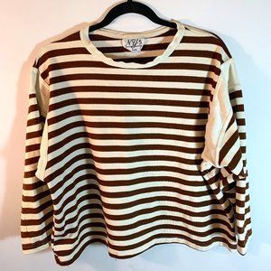 NY-5 brown & cream striped long sleeve